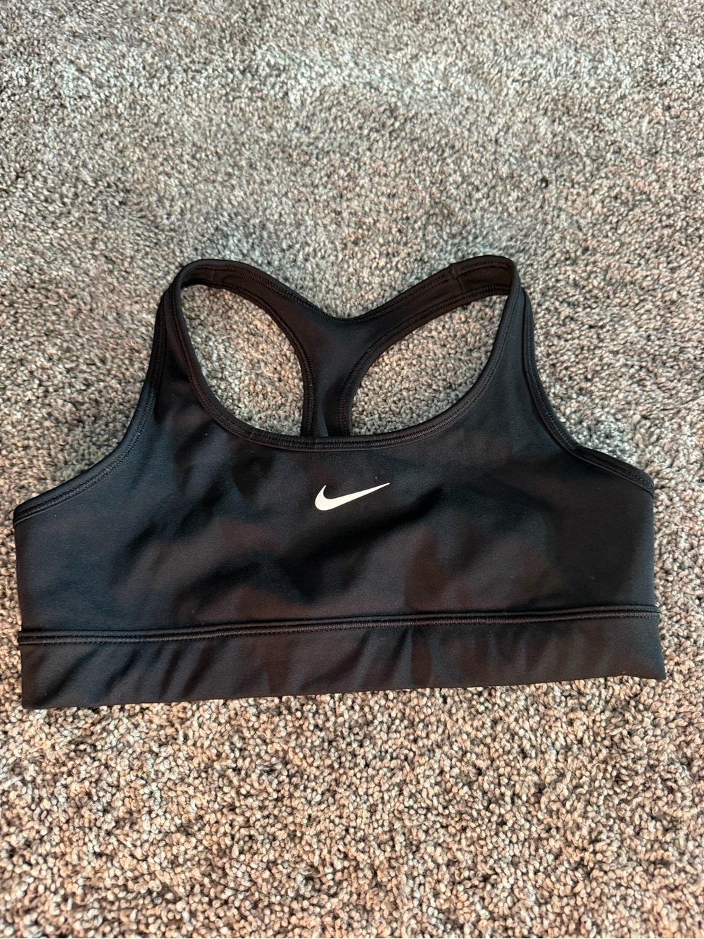 Nike Black Racerback Sports Bra with White Swoosh